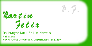 martin felix business card